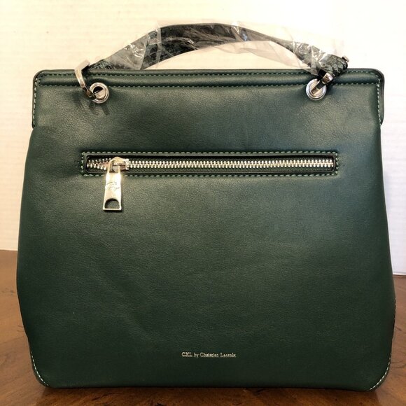 Christian Lacroix SABLE Python Satchel in Dark Teal 11”x9”x5” - Picture 3 of 7